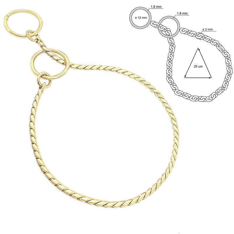 25cm x 2mm Snake Strup Gold Plated, Sorma
