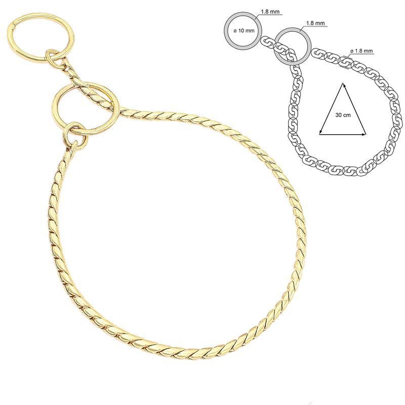 30cm x 1,8mm Snake Strup Gold Plated, Sorma
